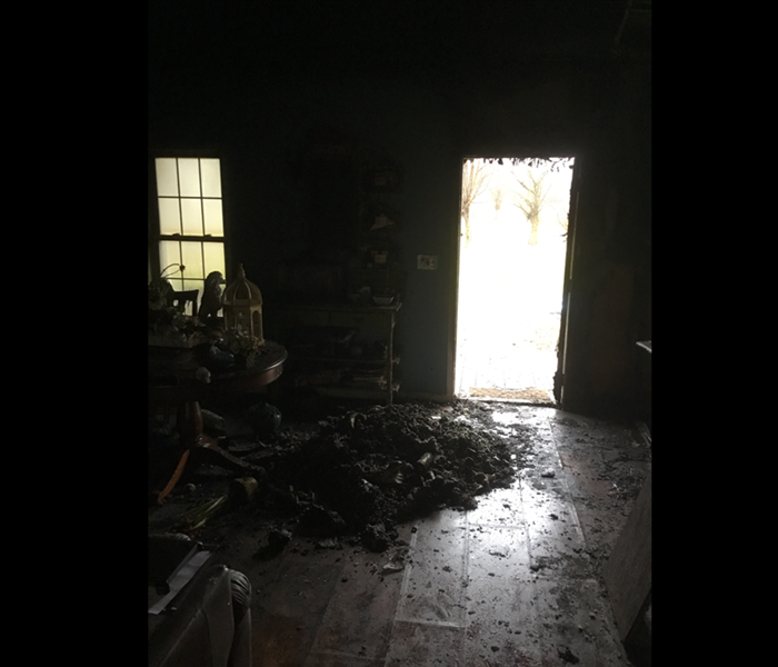 Fire Damaged dining room 