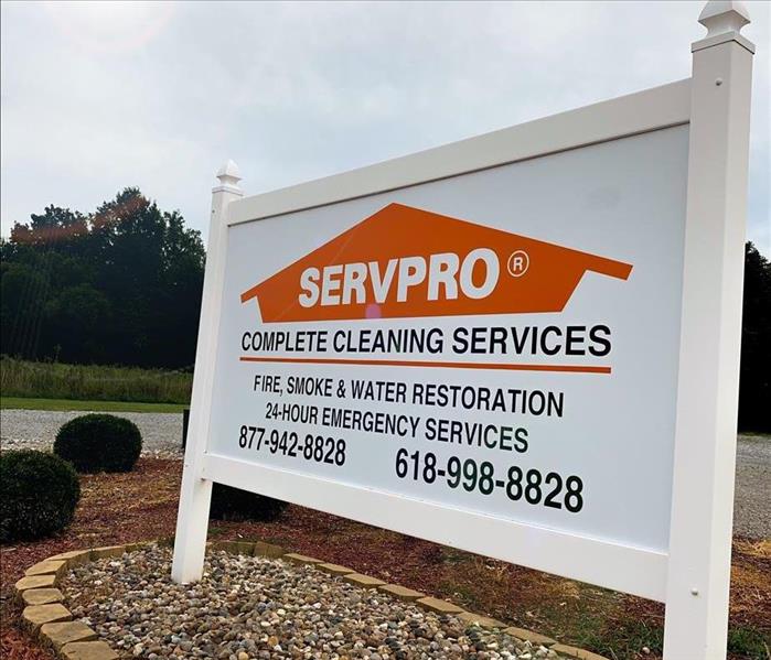 SERVPRO Sign with Phone Number and Other Information On it